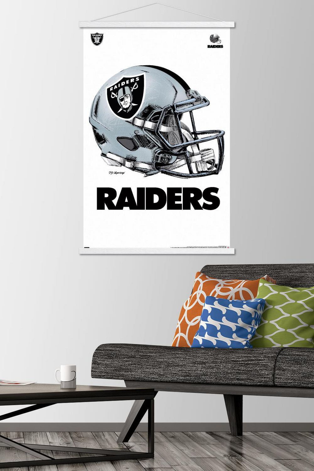 NFL Las Vegas Raiders - Drip Helmet 20 Wall Poster, 22.375" x 34" Framed