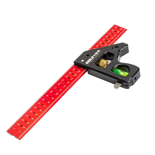 Outil de Menuiserie Combiné en Alliage d'Aluminium Robuste de 12 Pouces, Mesure d'Angle 45°/90°, Combo de Règle de Précision Multifonctionnelle