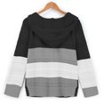 thumbnail image 3 of 2025 Femmes Décontracté Patchwork Cardigan Surdimensionné Femmes Manches Longues Chandail à Capuche Cardigan en Maille Blouse, 3 of 7