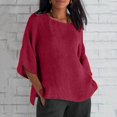 thumbnail image 1 of Blouses Grande Taille pour Femmes T-Shirts Liquidation Manches Courtes Col Rond Coton Ample Blouse, 1 of 7