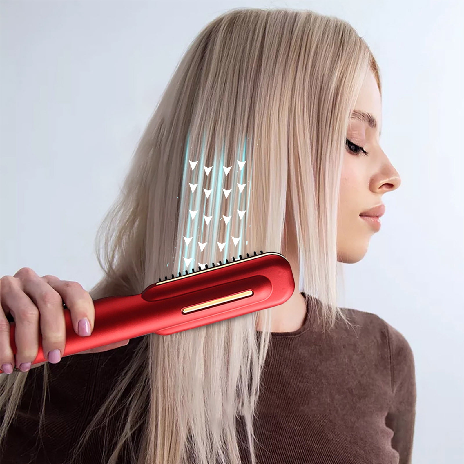 EGNMCR Rotating Heating Brush Warm Brush Hair Dryer Heated Brushing Brush Heated Styling Brush With Two Replacement Heads Hairs straightener