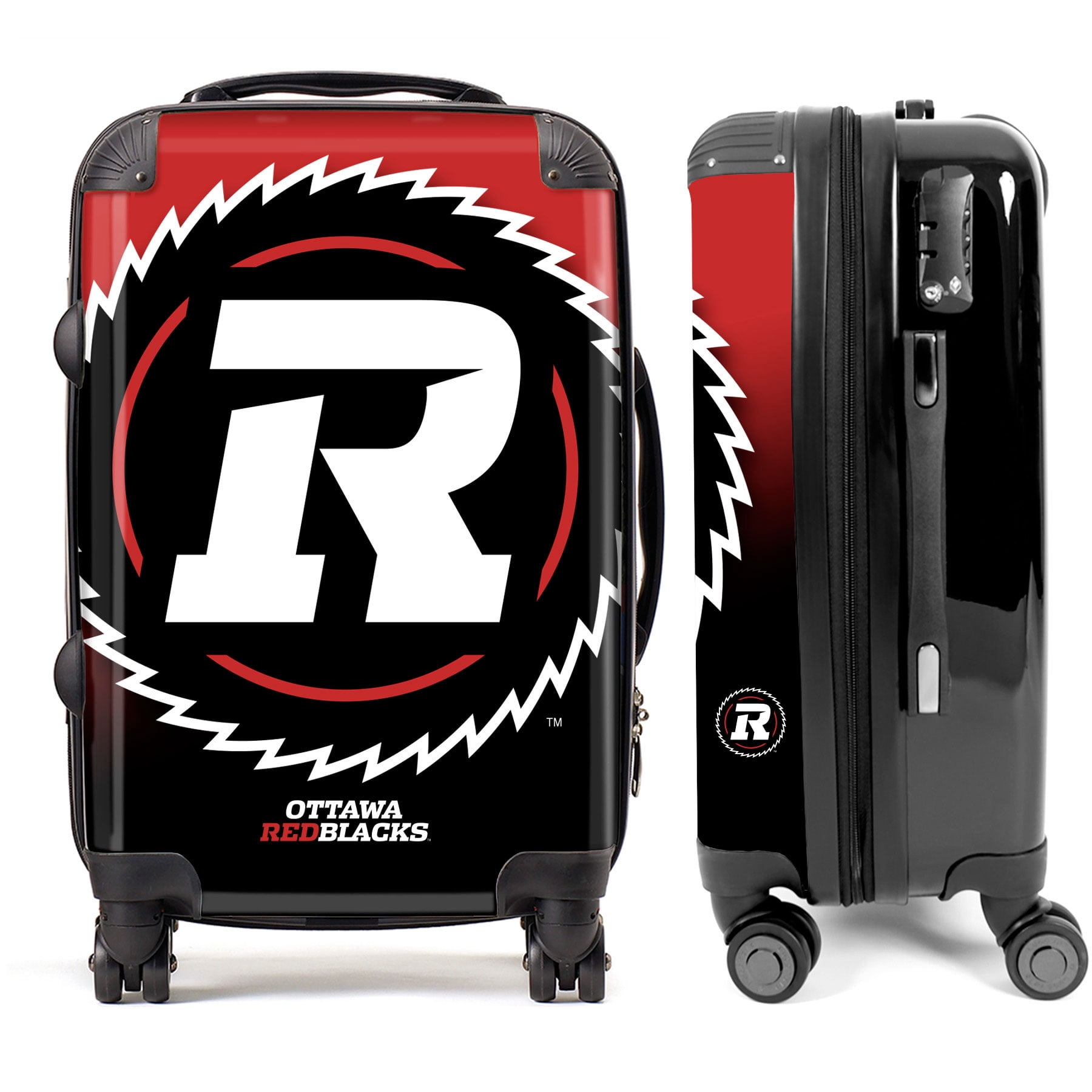 Ottawa Redblacks Blitz Luggage, Carry-on Suitcase, 360° Spinner Carry-on, Custom Luggage, Luggage Set, Travel, TSA Lock