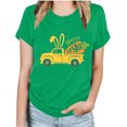 thumbnail image 1 of RKSTN Hauts Grande Taille pour Femmes Mode Été 2024 Col Rond Manches Courtes T-shirt Décontracté Ample Imprimé Graphique Voiture de Pâques, 1 of 4