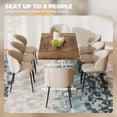 thumbnail image 3 of CoSoTower Farmhouse Kitchen Table for 8, Rectangular Dining Table with Thick Tabletop and Steel Trestle Legs, Brown and White, 3 of 7