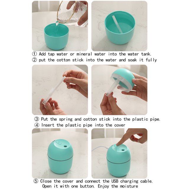 Binwennn Home Bedroom Large USB Capacity Small Portable Humidifier Baby Humidifiers for Bedroom Easy to Clean Humidifiers for Bedroom Kids Bottle Bright Hot Mist Humidifiers for Home Air Purifier with