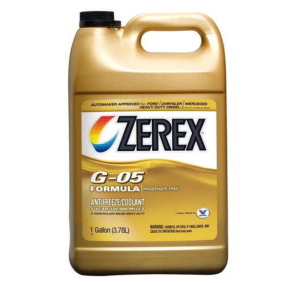 Zerex Liquide de Refroidissement pour Moteur ZXG051 G-05; Concentré; Jaune; Pichet de 1 Gallon; Simple