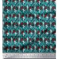 thumbnail image 1 of Soimoi Polyester Crepe Fabric Leaves & Floral Block Print Fabric by Yard 42 Inch Wide, 1 of 3