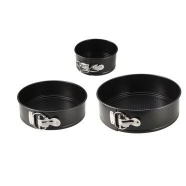 Unique Bargains Ensemble de Moules à Charnière, Acier au Carbone Antiadhésif 4 Pouces 7 Pouces 9 Pouces Moule à Gâteau au Fromage Rond Étanche