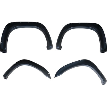 2007-2013 Toyota Tundra | Pocket Bolt-Riveted Rugged Style Fender Flares | Paintable Smooth Matte Black Wheel Flare Cover | Front and Rear Wheel Protector | 4 PCS