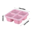 thumbnail image 3 of yulier Snack Containers, 4 Compartment Snack Box Bento Snack Containers, Divided Food Storage Containers, Wheat Straw Meal Prep Lunch Box with Lid for Travel Work Picnic, Pink, 3 of 6