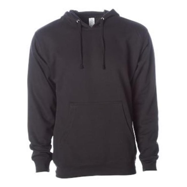 Midweight Hooded Sweatshirt, Black - 3XL