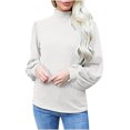 thumbnail image 1 of KIHOUT Spring Winter Womens Tops Blouse Long Sleeve High Collared T-shirts Solid Color Casual Loose Sweatshirt Tops, 1 of 7