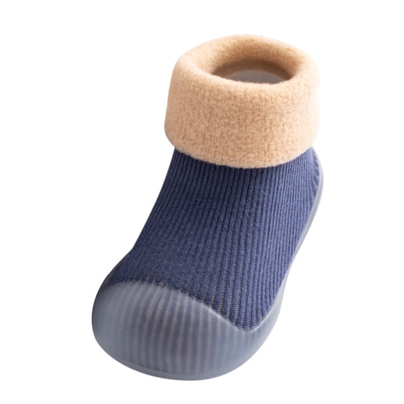 Pantoufles pour Garçons Semelle Souple Chaussures pour Tout-Petits Chaudes Tricotées Pantoufle pour Bébé Semelle en Caoutchouc Bas Confortables pour Enfants Chaussettes Chaussures Stylées