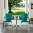 thumbnail image 4 of Crosley Furniture Ridgeland Ensemble de Conversation en Métal Rond de 22 Po, 3 Pcs, Turquoise, 4 of 7