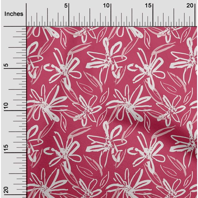 oneOone Silk Tabby Magenta Fabric Florals Craft Projects Decor Fabric Printed By The Yard 42 Inch Wide-9CE