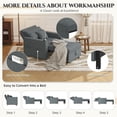 thumbnail image 4 of AECOJOY Fauteuil-Lit 3-en-1 de 38 Pouces, avec Dossier Réglable, Gris Foncé, 4 of 9