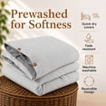 thumbnail image 4 of Swift Home Reversible Ultra Soft Solid Duvet Cover Set with Decorative Button Closure, King, Silver, 4 of 6