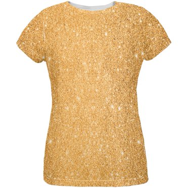 Gold Glitter All Over Womens T-Shirt