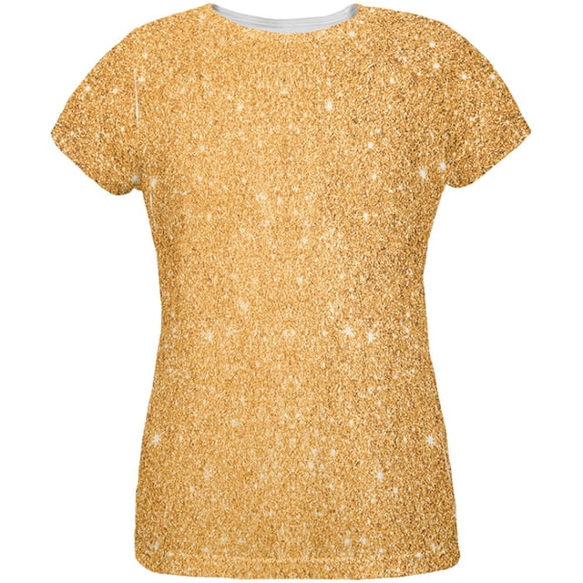 Gold Glitter All Over Womens T-Shirt
