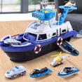 thumbnail image 2 of Toy Ship Model With Transport Function, Alloy Cargo Boat With Container, Simulation Sound Effects And Led Lights, Marine Playset Gift For Kids Boys Girls (2.00 Lbs), 2 of 9