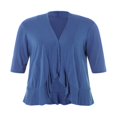 thumbnail image 3 of MesaSe Cardigans Légers pour Femmes, Doux, à devant Ouvert, Cardigans Décontractés, Manches 3/4, Chandail à Volants Drapés, 3 of 8