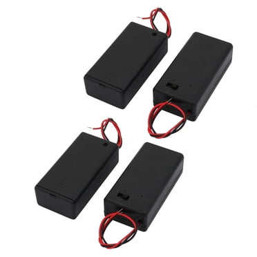 Unique Bargains 4 Pcs Boîtier Support à Piles à Double Fils avec Interrupteur Marche/arrêt pour Piles 9V