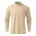 thumbnail image 5 of zanvin Chandail à Col Roulé pour Hommes Manches Longues Basique Ajusté Extensible, Kaki, TG, 5 of 5