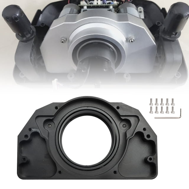 Siège de Roulement en Aluminium pour Volant Logitech de Mouvement G25 G29 G923 en Noir. l'Image Montre un Composant en Alliage d'Aluminium durable Conçu pour Remplacer les Pièces Endommagées et Améliorer la performance des Volants Logitech, Incluant les Modèles G25, G27, G29, G920 et G923. le Siège de Roulement Est Affiché avec les Vis Incluses et une Clé Allen pour une installation Non Destructive.