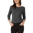 thumbnail image 1 of INSPIRE CHIC Haut à Carreaux Pied-de-Poule pour Femme Manches 3/4 Encolure Bateau Extensible Blouse de Bureau L Gris Foncé, 1 of 6