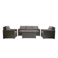 thumbnail image 1 of Krikacy 6-PCS Outdoor Wicker Modular Sofa Chair Set w/Cabinet Coffee table, All-Weather HDPE, Grey, 1 of 6