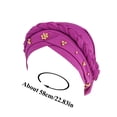 thumbnail image 3 of Aocisk Turban Tressé Perlé avec Foulard, Casquette pour Femmes, Couvre-Chef Mode Style Baseball, Bleu Pâle, Taille Unique, 3 of 4