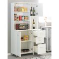 thumbnail image 3 of Armoire de Rangement de Cuisine avec Portes et Étagères, Blanc, 3 of 6