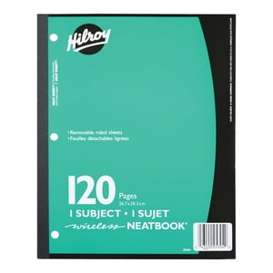 Hilroy® Neatbook sans fil® 1 Sujet 120pg Carnet de notes vert