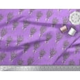 thumbnail image 3 of Soimoi Purple Poly Georgette Fabric Bouquet Floral Decor Fabric Printed Yard 42 Inch Wide, 3 of 5