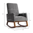 thumbnail image 2 of Costway Fauteuil Berçant Rétro en Tissu Rembourré Style Mi-Siècle pour Chambre de Bébé Gris, 2 of 9
