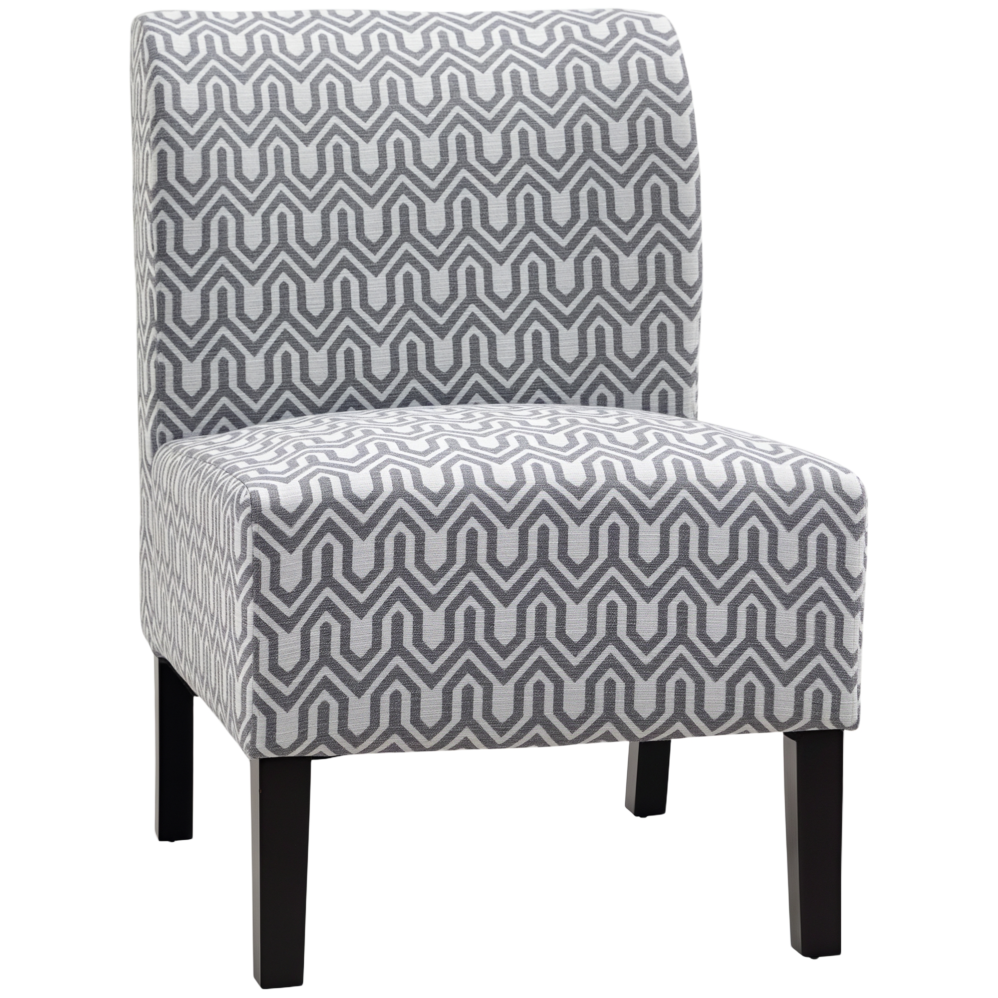 HOMCOM Chaise d'Appoint pour Salon avec Pieds en Bois Gris