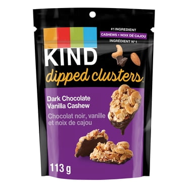KIND Dipped Clusters, Cashew Dark Chocolate Vanilla, Snack Mix, 113g bag