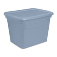 thumbnail image 1 of Sterilite 68 Liter Tote, Plastic Storage Bin with Snap-on Lid, Stackable, Light Blue, 1 of 8