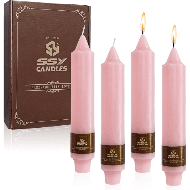 7 Inch Taper Candle Candle Sticks, 4PCS Pillar Candles Handmade Unscenteds Candlesticks for Festive, Party, Spell, Wedding, Home Decor