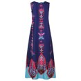 thumbnail image 5 of SMihono Robe Bohème d'Été pour Femmes Grande Taille Femmes Vintage Quotidienne Décontractée Sans Manches à Rayures Imprimée à Col en V Robe Maxi d'Été, 5 of 5