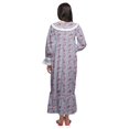thumbnail image 4 of Moomaya Robe de Nuit Maxi pour Femmes en Coton à Col en V Imprimé avec Bordure Volantée, 4 of 5