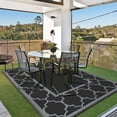 thumbnail image 3 of DEORAB Outdoor Rug Reversible 6x9' Patio Rug,Clearance Outside Plastic Waterproof Mat,Fordable Floor Rug for Patio, Camping, RV, Deck, Porch, Balcony, Backyard, black&grey, 3 of 7