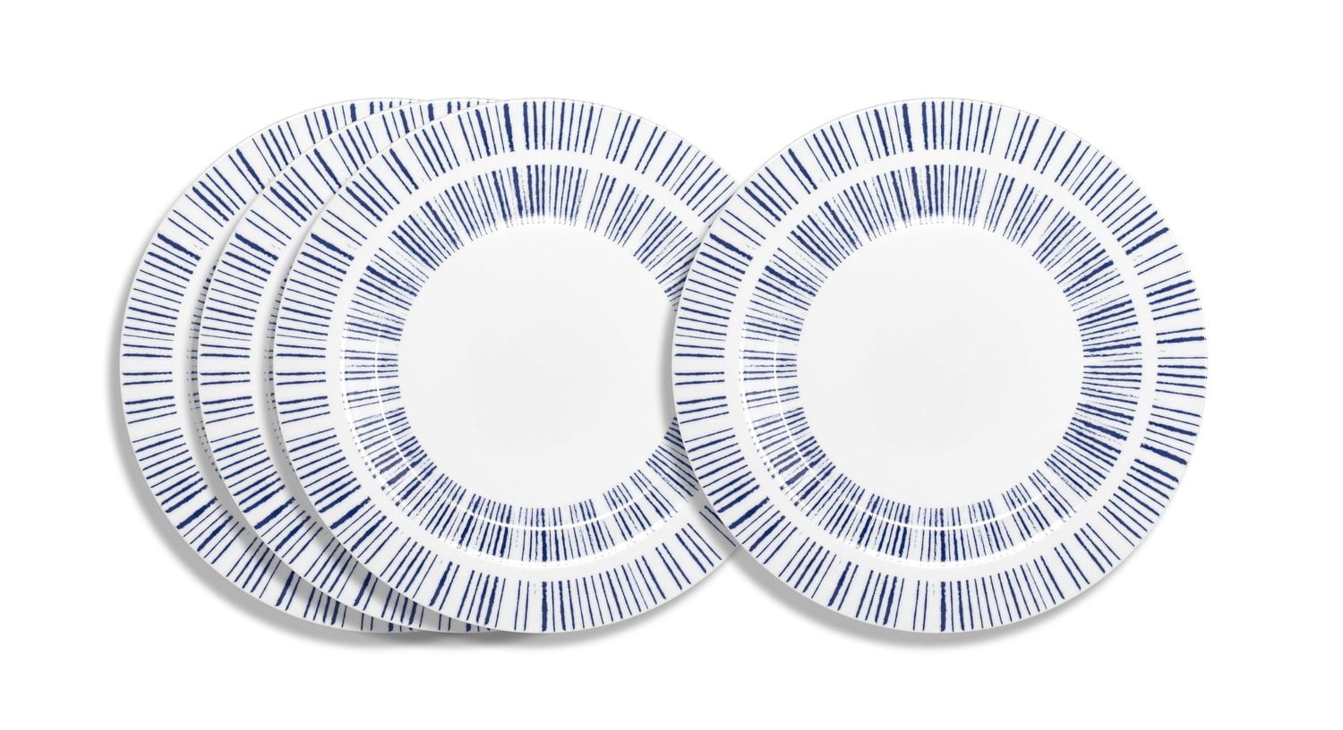 Mainstays Assiette plate à imprimé spirale d'encre, lot de 4