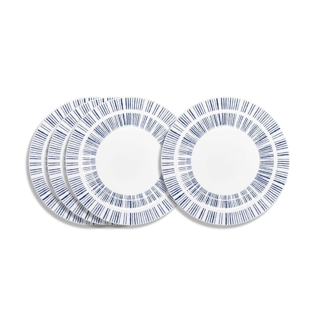 Mainstays Ink Spiral Print Dinner Plate, set of 4