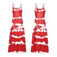 thumbnail image 3 of Daeful Robes Maxi Teinture sur Nœuds Longue Robe Sans Manches Robe d'Été Kaftan Ample Col en V Rouge Vin TTG, 3 of 7