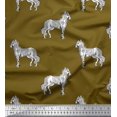thumbnail image 1 of Soimoi Georgette Viscose Fabric Horse Block Print Sewing Fabric Yard 42 Inch Wide, 1 of 3