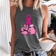 thumbnail image 1 of TIMIFIS Breast Cancer Ribbon Women's Racerback Tank Casual Sleeveless Printed Ladies Round Neck Blouses Tops T-Shirt - Fall/Winter, 1 of 5