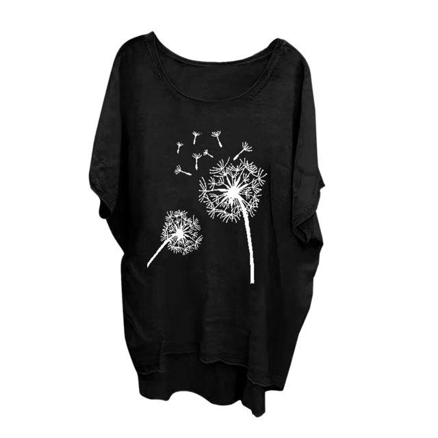 Yuyuzo Hauts en Coton et Lin Grande Taille pour Femmes Chemises à Manches Mi-Longues Col Rond T-Shirts Décontractés d'Été Blouses