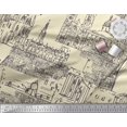 thumbnail image 2 of Soimoi White polyester Crepe Fabric London Theme Architectural Fabric Prints By Yard 42 Inch Wide, 2 of 3