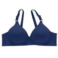 thumbnail image 1 of ManxiVoo Side Folded Full Coverage Wireless Bra for Women Soft Lightweight Support Minimizer with Wide Band M Size Dark Blue, 1 of 7